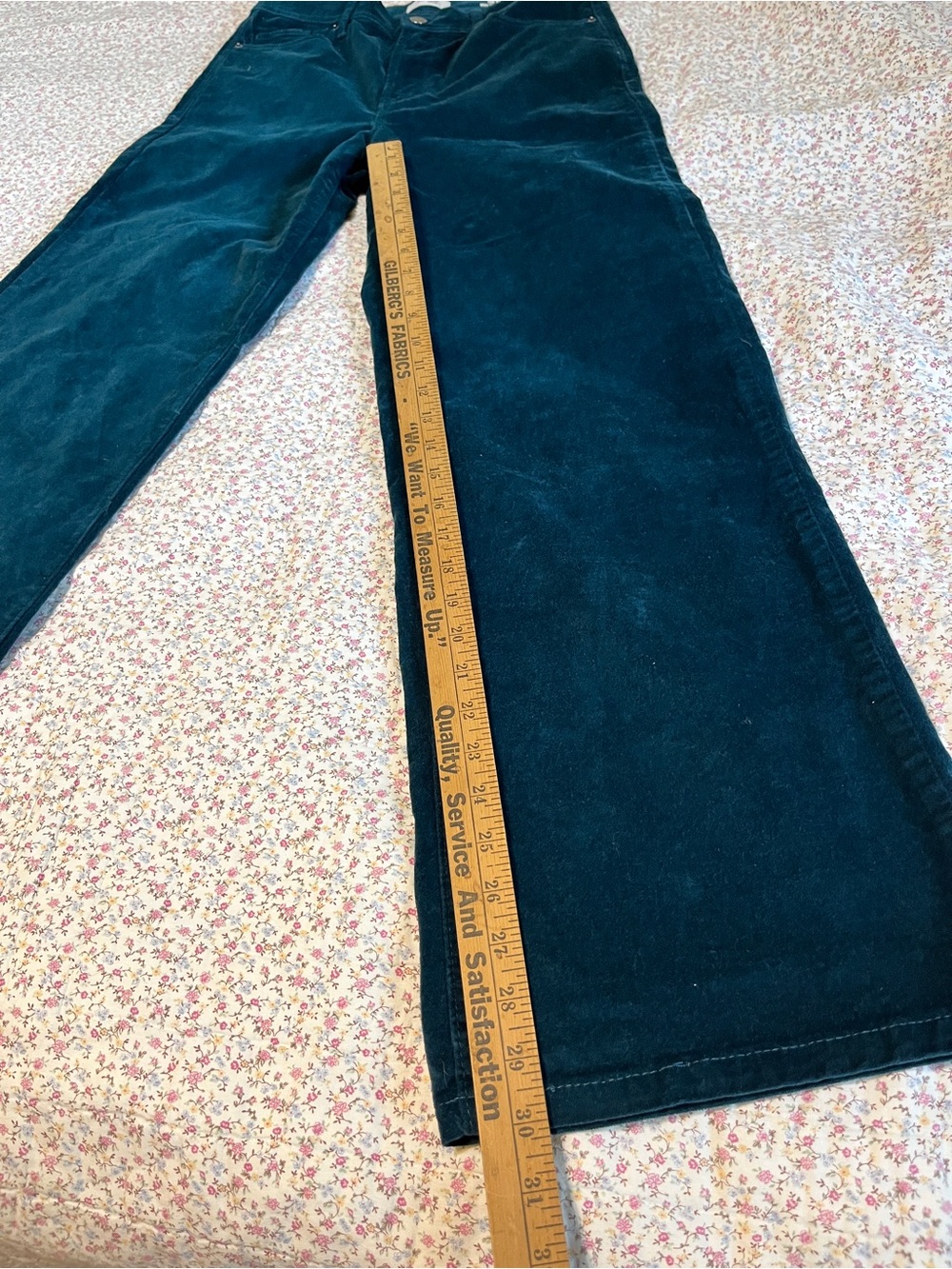 Teal Corduroy Wide Leg Pants. Size 4 - Picture 2 of 7
